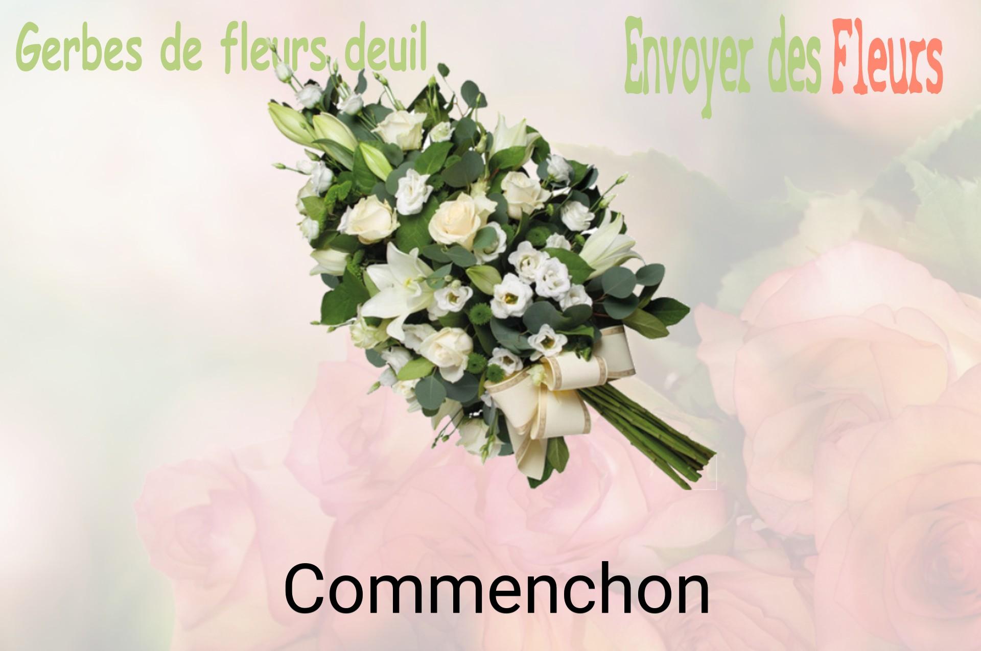Gerbe de fleurs de deuil livrée à Commenchon